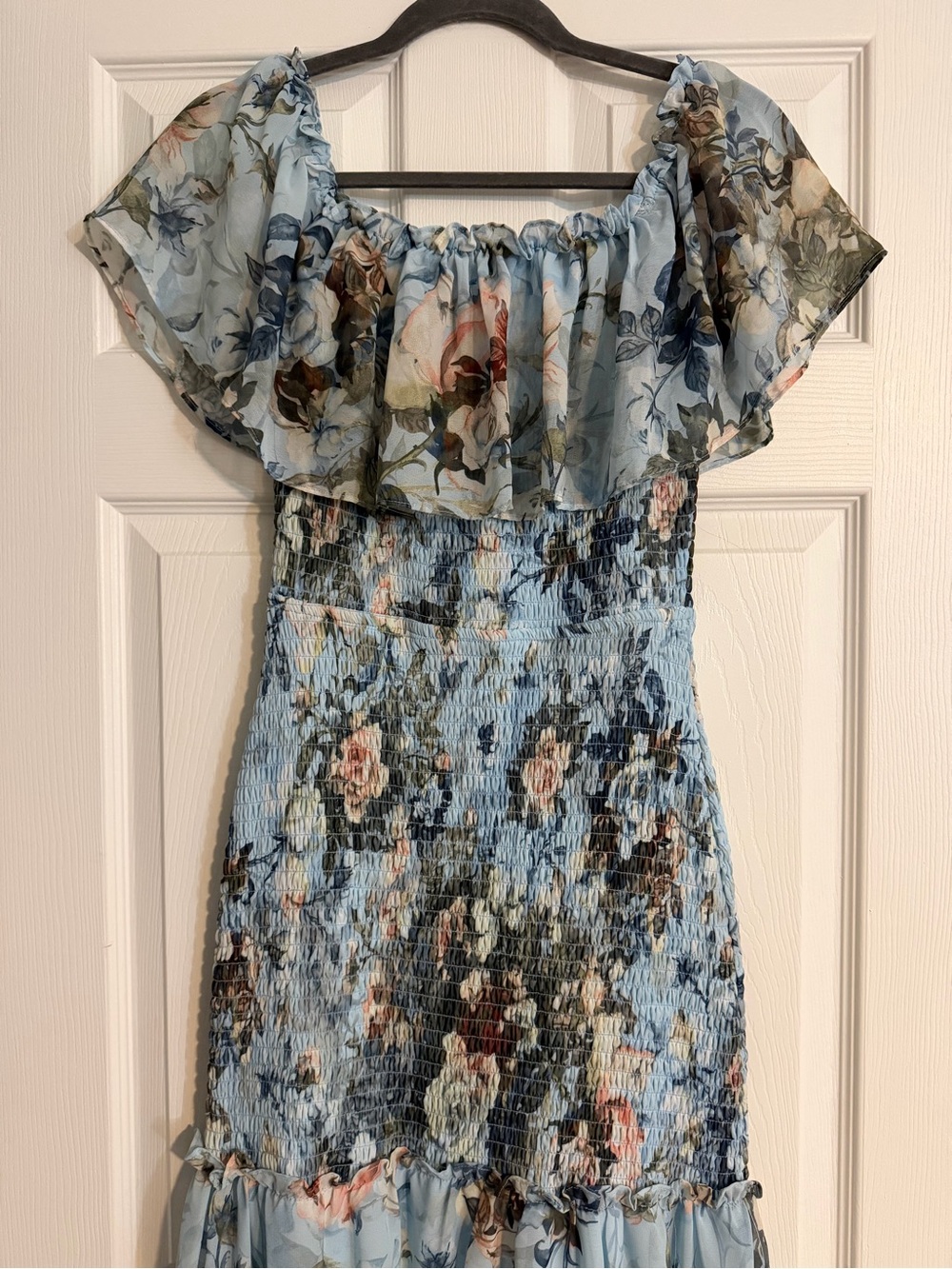Baltic Born Ruched Off The Shoulder Floral Maxi Dress